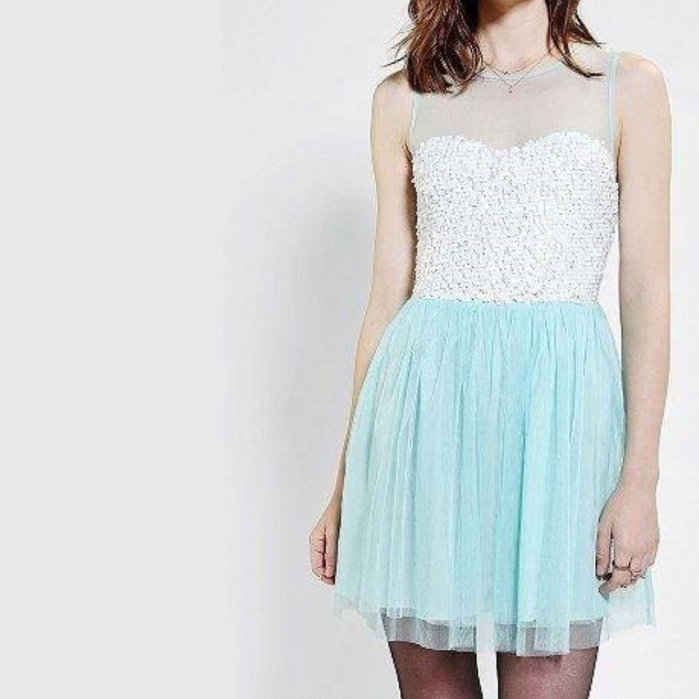 NEW Pins And Needles Mesh Sequin Fit & Flare Dress